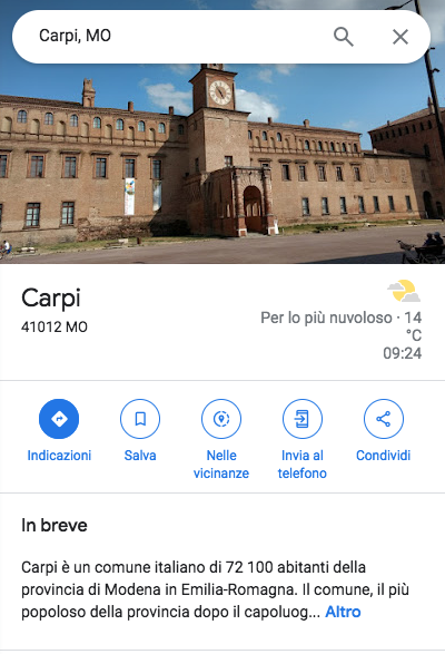 Quanto è grande la città di Carpi?